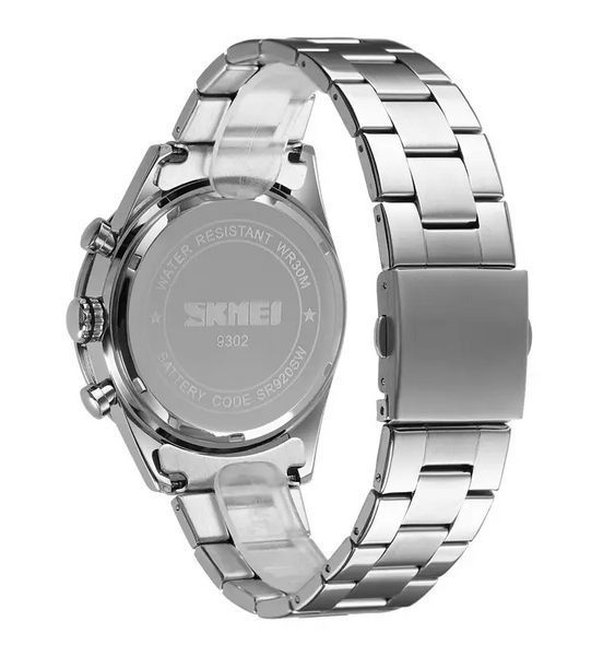 Чоловічий годинник на сталевому браслеті Skmei 9302 (Сріблястий)