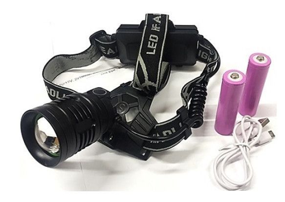 Налобний ліхтар Police T81-P50 LED + zoom + microUSB + 2х18650 + 4 режими