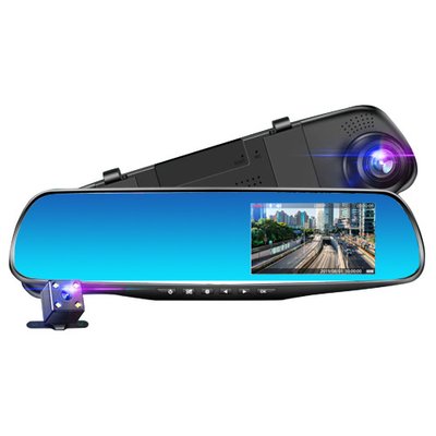 Відеореєстратор-дзеркало L-9004 LCD 3.5" 2 камери 1080P Full HD