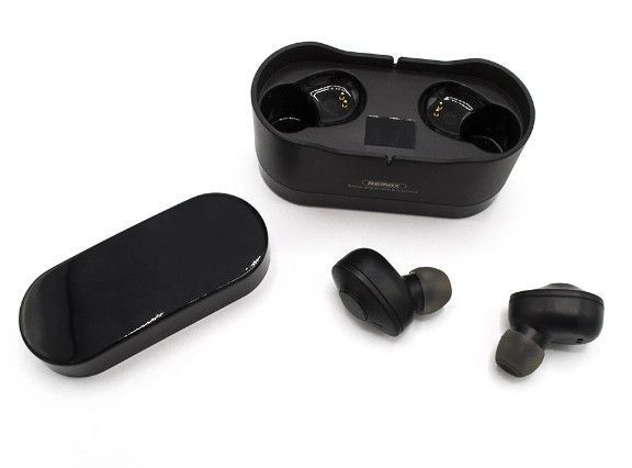Бездротова Bluetooth стерео гарнітура Remax TWS-22 з кейсом Чорний