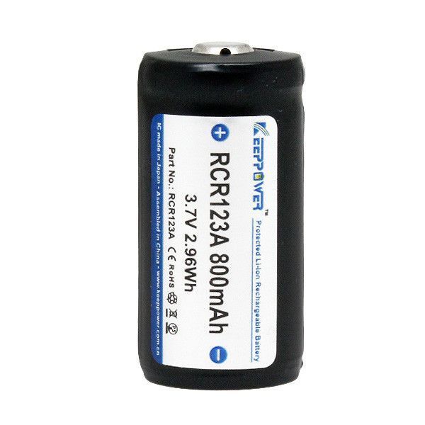 Акумулятор Keeppower 123 (RCR123A) 800 mAh 3.7V (з захистом)