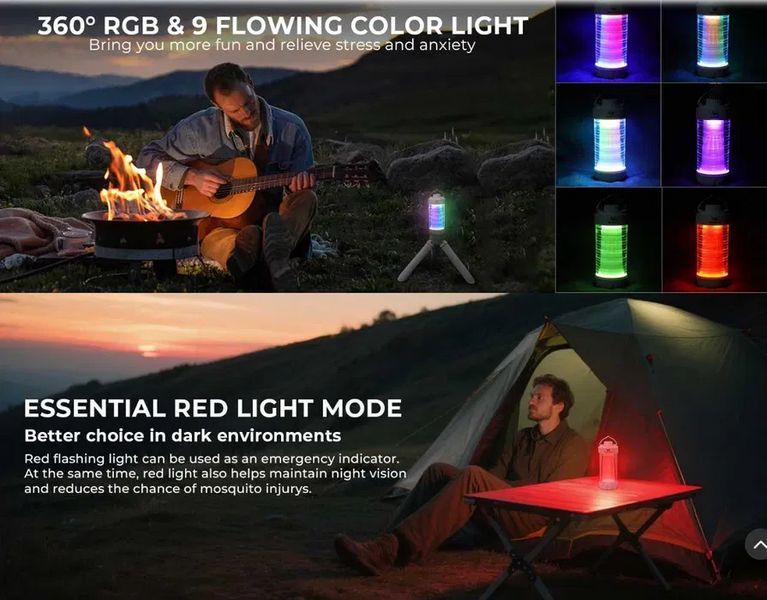 Ліхтар кемпінговий Wurkkos CL01 RGB 550 лм з магнітом USB-C 5000 мА&middot;год Білий