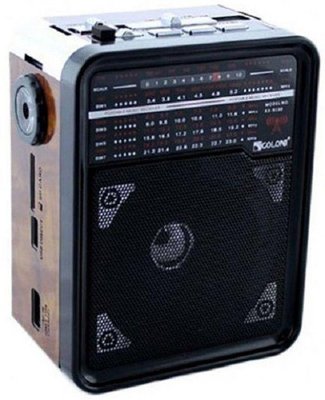 Радіоприймач колонка Golon RX-9100 з ліхтариком Коричневий