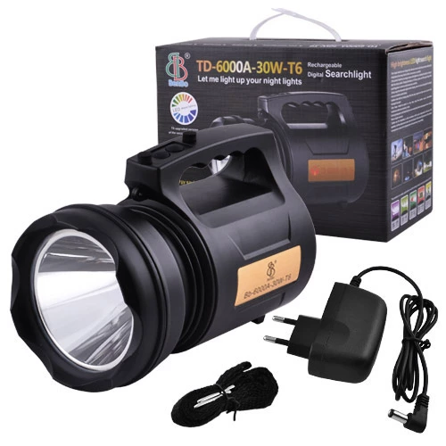 Ліхтар прожектор TD-6000A-30W-T6 + ЗУ220В (4 режими)