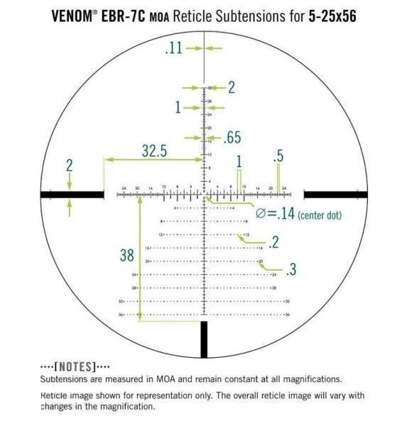 Прицел оптический Vortex Venom 5-25x56 FFP 34мм AO с сеткой EBR-7C MOA