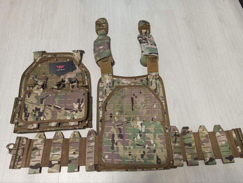 Плитоноска Yakeda (без плит) з підсумками під магазини та швидким скиданням (Мультикам)