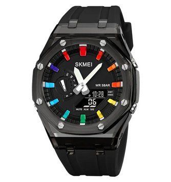 Годинники чоловічі спортивні Skmei 2100 (Чорні з чорним циферблатом)