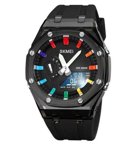 Годинники чоловічі спортивні Skmei 2100 (Чорні з чорним циферблатом)