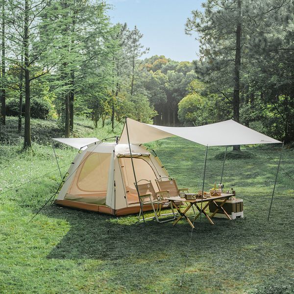 Намет тримісний автоматичний з тентом Naturehike Ango Picnic CNK2450WS021 (Коричневий)
