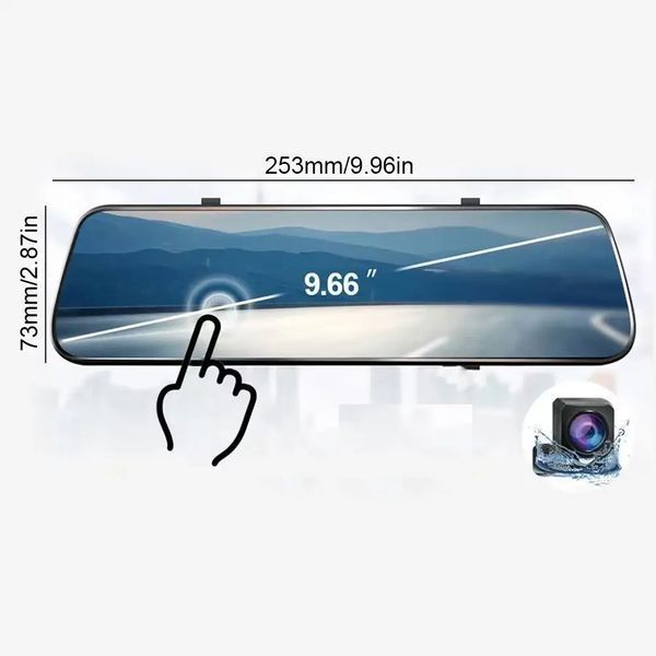 Зеркало с видеорегистратором L1056 2 камеры 10'' touch AHD