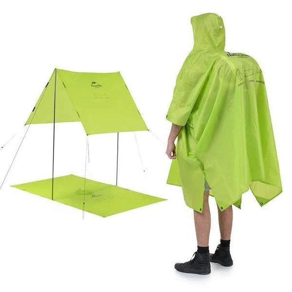 Пончо-дощовик Naturehike NH17D003-M 20D 3 в 1 (Зелений)