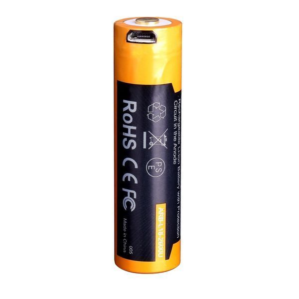 Акумулятор 18650 Fenix ​​2600 mAh із micro-usb зарядкою (Чорно-жовтий)