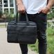 Чоловічий портфель (39 х 29 х 10 см) для ноутбука з натуральної шкіри Чорний