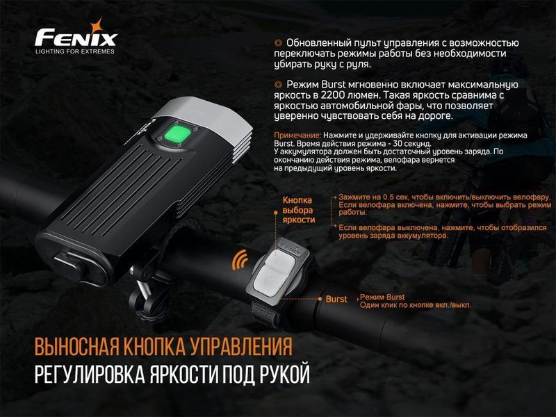 Фара передня велосипедна Fenix ​​BC30 V2.0 з кріпленням на шолом