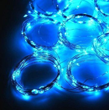 Гірлянда штора Роса 8х1.5м мікродіод 600 Led лампочок, 40 ниток 220В (Синє світло)