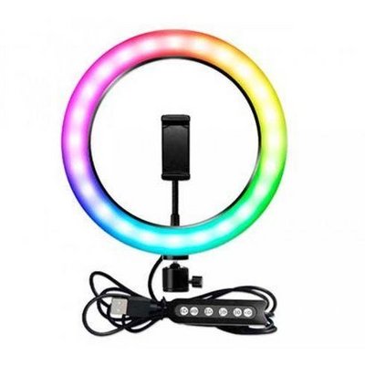 Світлодіодна кільцева лампа MJJ-36см USB LED RGB з утримувачем для телефону