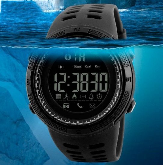 Розумний наручний годинник Skmei 1250 Smart Clever (Чорний)