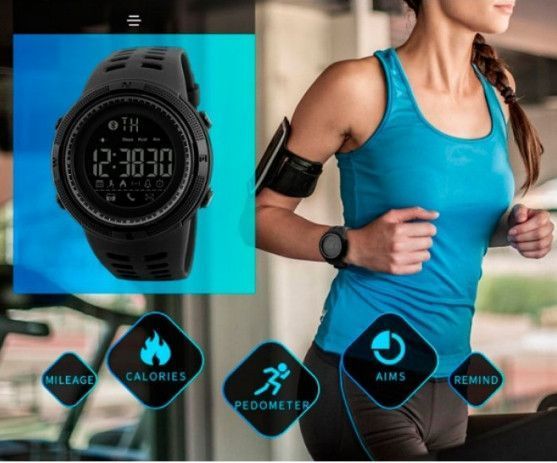 Розумний наручний годинник Skmei 1250 Smart Clever (Чорний)