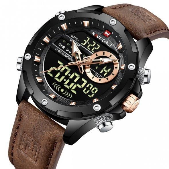 Тактичний водостійкий кварцовий годинник Naviforce Pride black