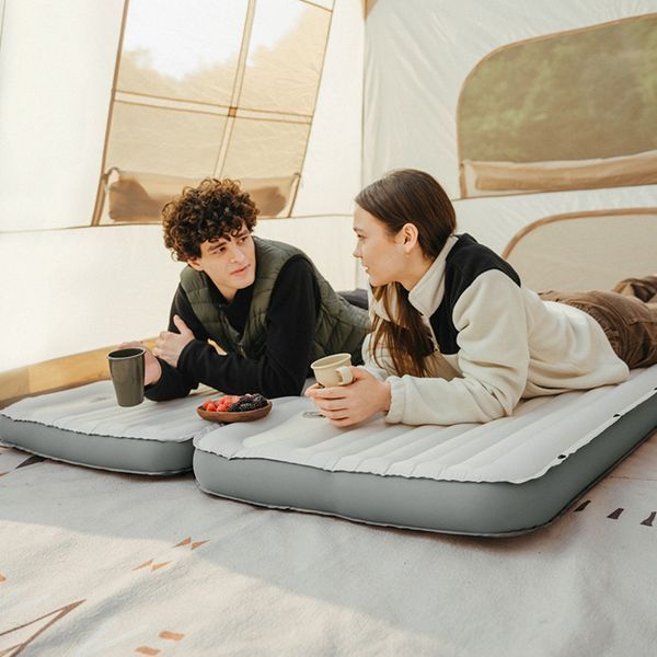 Матрас надувной одинарный Naturehike CNK2450WS034 (95 мм) с мешком для надувания Коричневый
