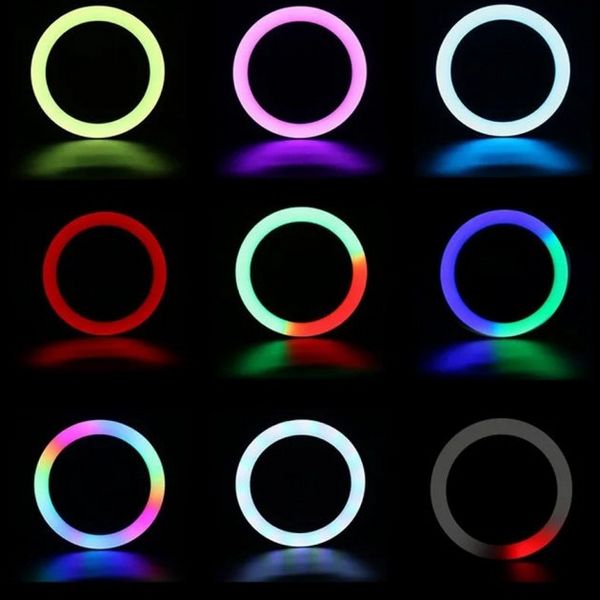 Светодиодная кольцевая лампа MJJ-36см USB LED RGB с держателем для телефона