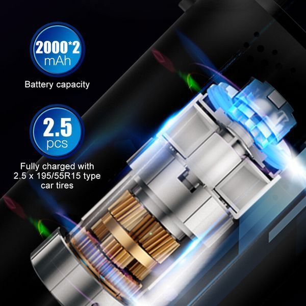 Насос аккумуляторный цифровой AIR CZK-3668 50W Type-C с фонариком и переходниками