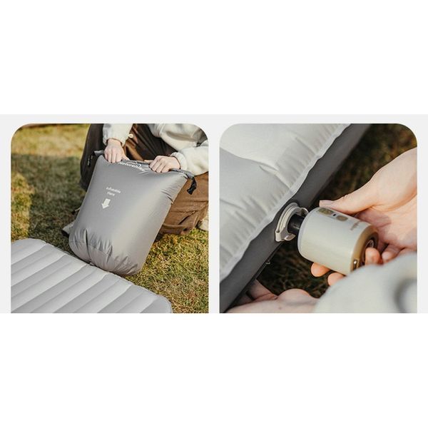 Матрас надувной одинарный Naturehike CNK2450WS034 (95 мм) с мешком для надувания Коричневый