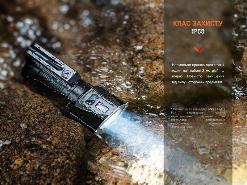 Суперпотужний пошуковий ручний ліхтар Fenix LR60R 21000лм Type-C (Чорний)