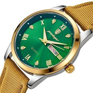 Годинник чоловічий наручний Poedagar Omega Sahara Gold (2 ремінці)
