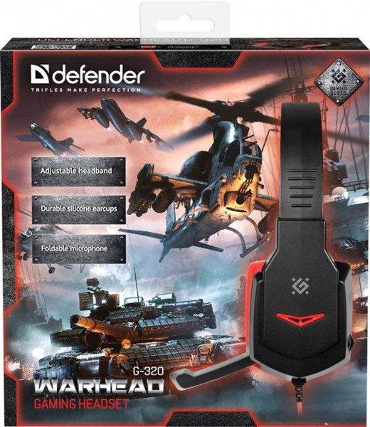 Игровые наушники Defender Warhead G-320 Black-Red