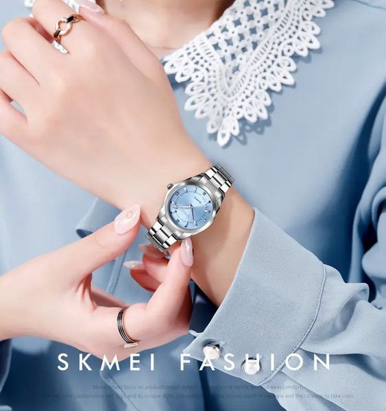 Женские наручные часы Skmei 1620 Серебристый с голубым