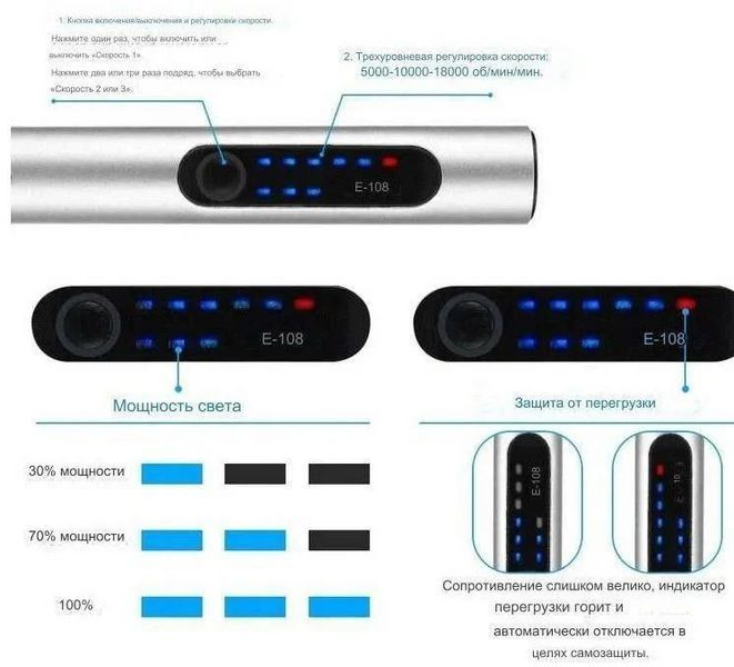 Ручка гравіювальна акумуляторна JangKlife E-108 з набором насадок