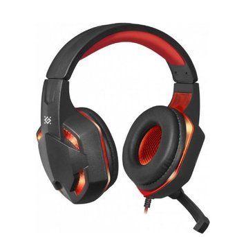 Игровые наушники Defender Warhead G-370 2м Черно-красные
