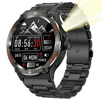 Розумний смарт-годинник Smart Advanture Steel Black з компасом (2 ремінці)