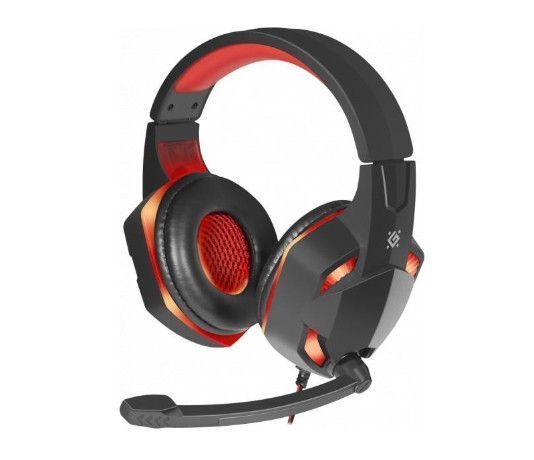 Игровые наушники Defender Warhead G-370 2м Черно-красные