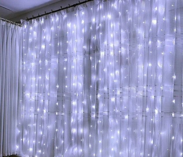 Гірлянда волосінь штора Промені Роси 3х2м Led 220В Білий світ