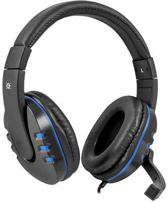Ігрові дротові навушники Defender Warhead G-160 2.5м (Чорно-сині)