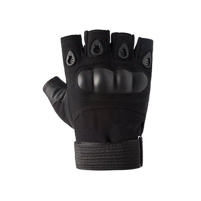 Моторукавички без пальців Combat на липучці спортивні (Чорний) XL