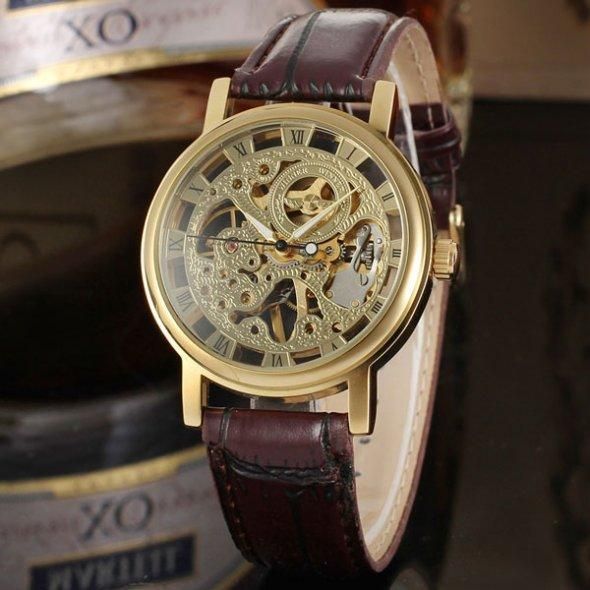 Классические женские часы Winner Gold Brown