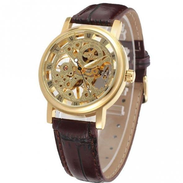 Классические женские часы Winner Gold Brown