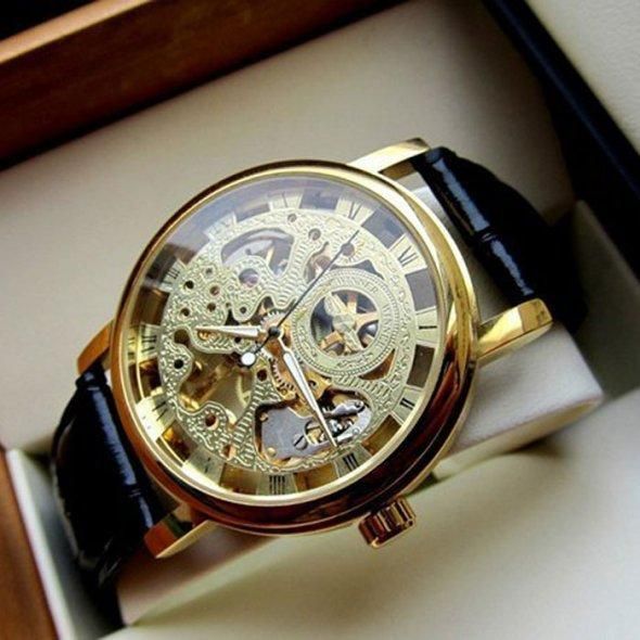 Классические женские часы Winner Gold Brown