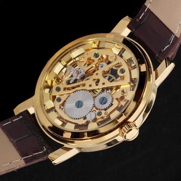 Классические женские часы Winner Gold Brown