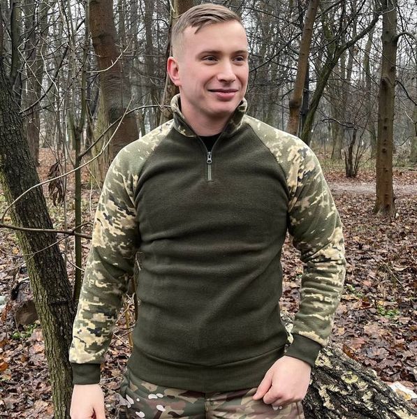 Тактична флісова чоловіча кофта Убакс (Хакі-мультикам) M