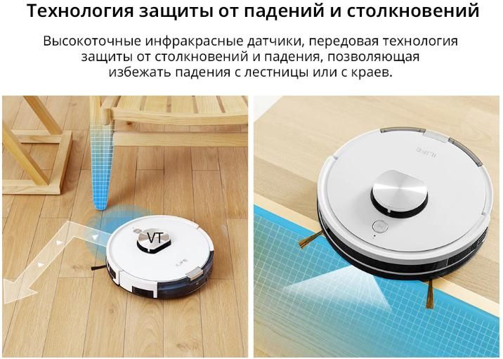 Робот-пылесос ILife L100 для сухой и влажной уборки с поддержкой Wi-Fi (Белый)