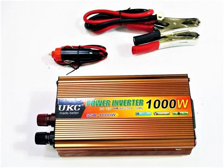 Универсальный автомобильный инвертор UKC 12V/220V 1000W преобразователь напряжения