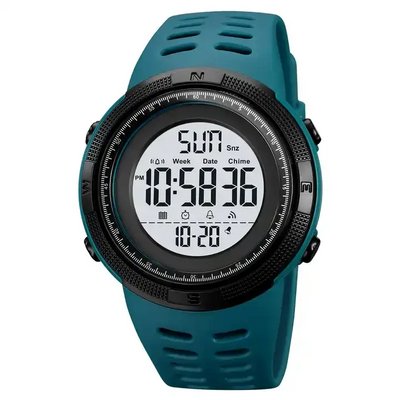 Спортивний наручний годинник Skmei 2070 (Бірюзовий з білим циферблатом)