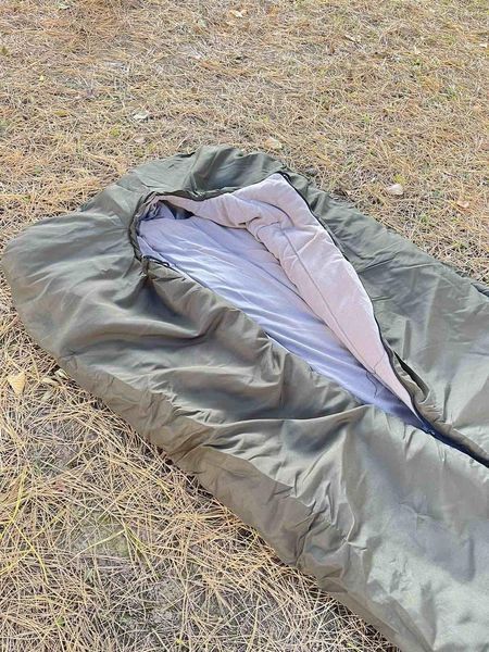 Зимовий спальний мішок на флісі до -35С (Оливковий)