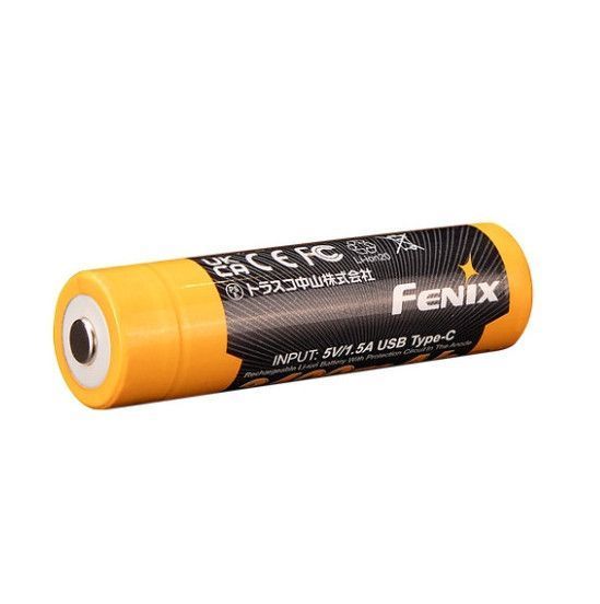 Акумулятор 18650 Fenix ​​3400mAh 3.6V Li-ion із Type-C зарядкою (Чорно-жовтий)