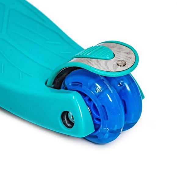 Триколісний самокат Scale Scooter Maxi до 60 кг зі світящимися колесами (Блакитний)