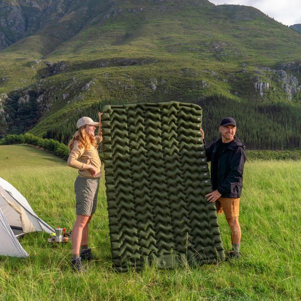 Матрас двухместный Naturehike CNK2550WS019 (65 мм) со встроенной помпой Зеленый